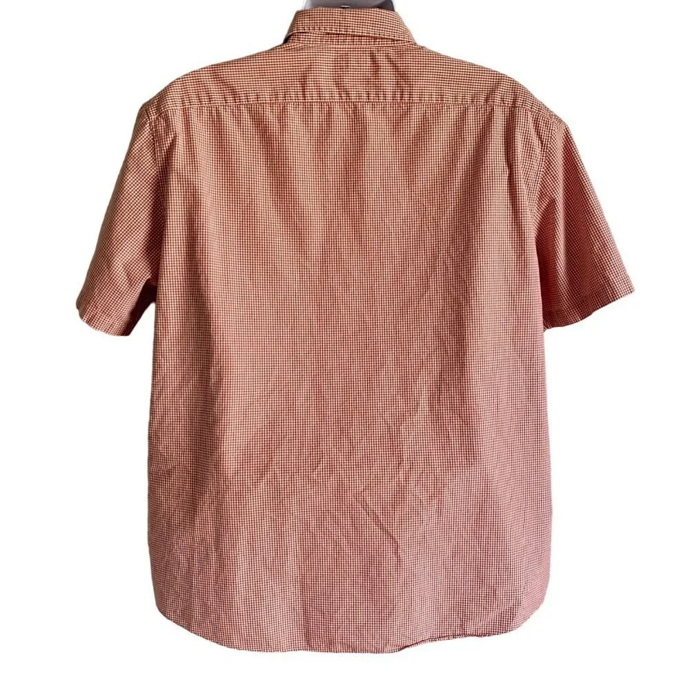 J. Crew Classic Red and White Short Sleeve Button Up Shirt Men's XL